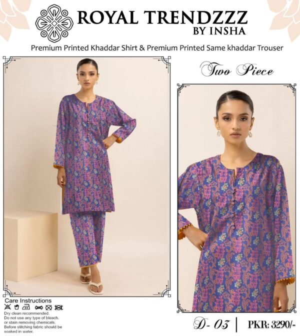 Royal TrendzzZ Luxury Two Pcs Printed Unstitch Suit